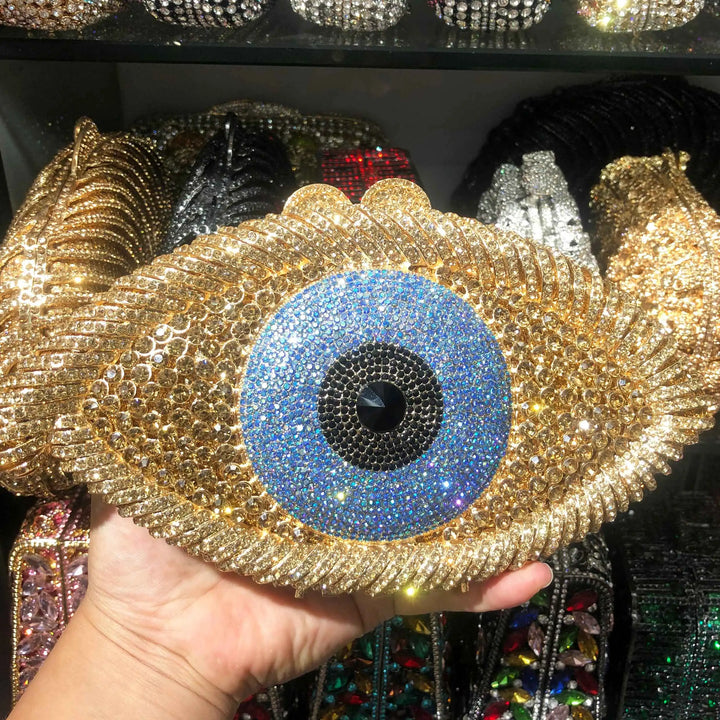 Crystal Evil Eye Clutch