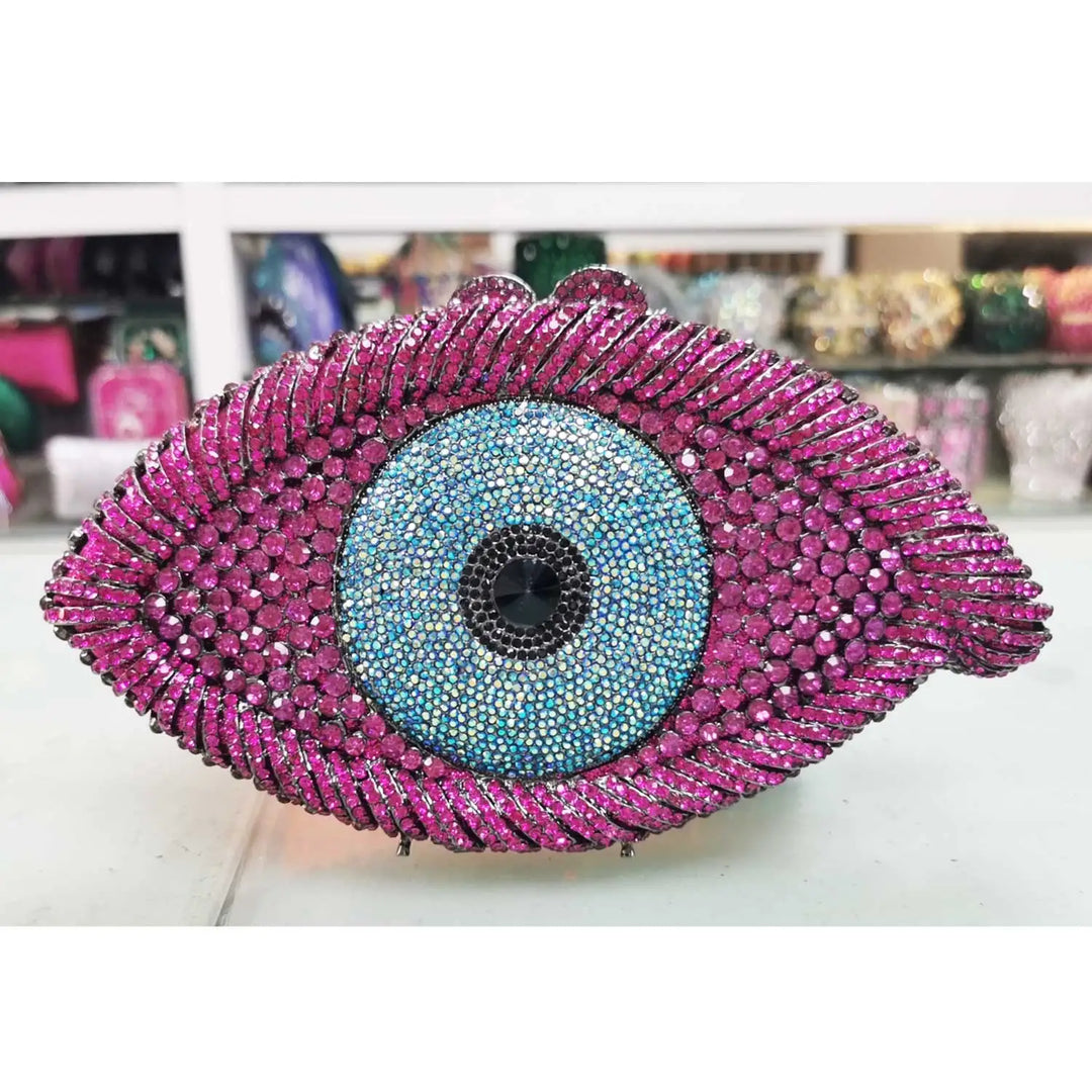 Crystal Evil Eye Clutch